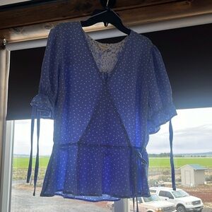 Blue polka dot top